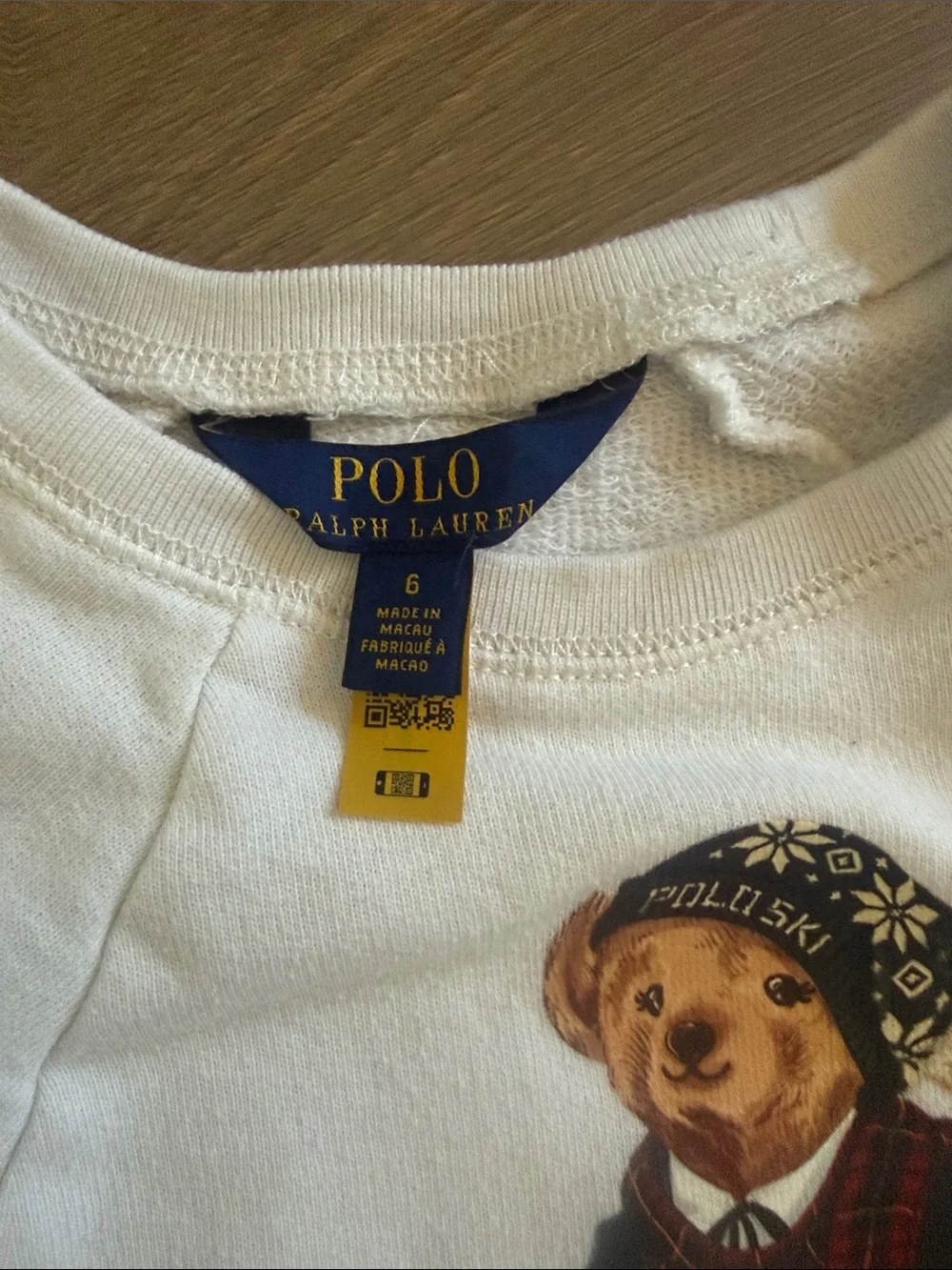 Ralph Lauren Cream Polo Bear Sweatshirt Dress